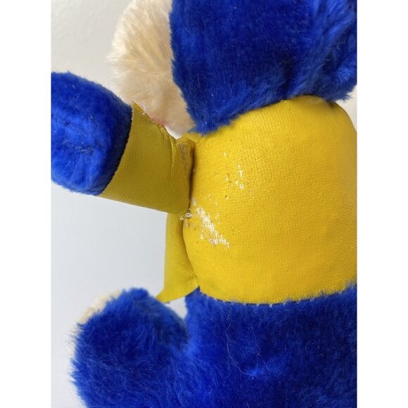 Vintage ACE Novelty Co Inc Blue Bear Yellow Hat & Rain Jacket Plush Toy US 9.25” - Picture 7 of 12